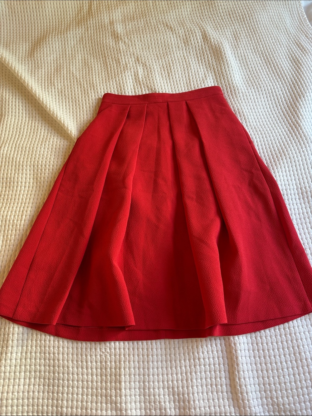 Women’s Red Circle Skirt - Flattering Pleated Skater